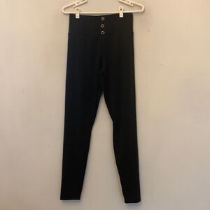 JustFashionNow black leggings with front buttons Size S NWT